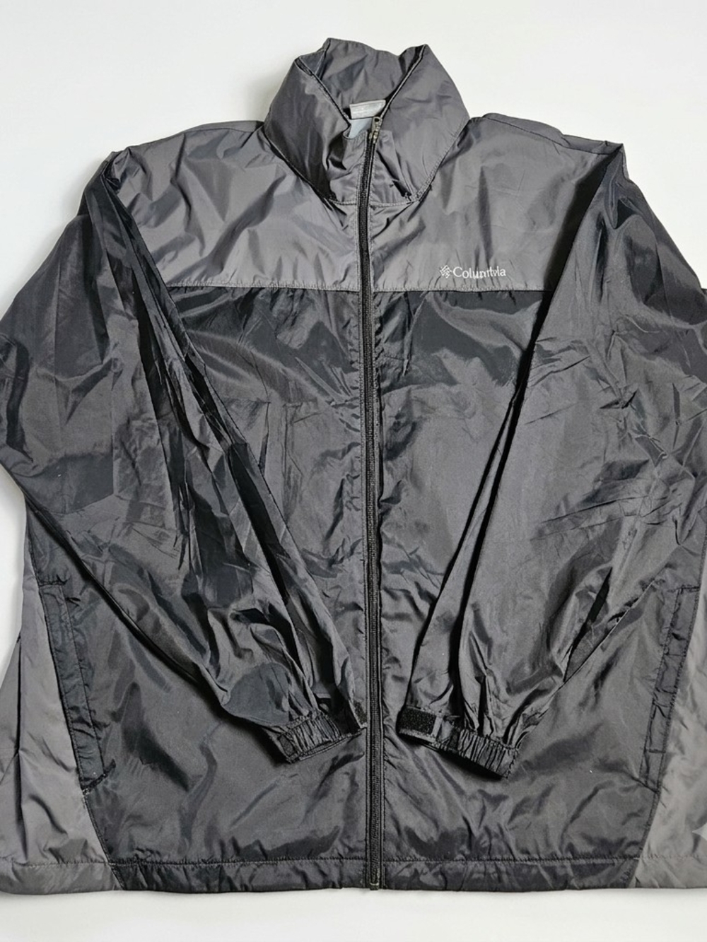 Columbia Gray Black Packable Windbreaker Jacket XXL